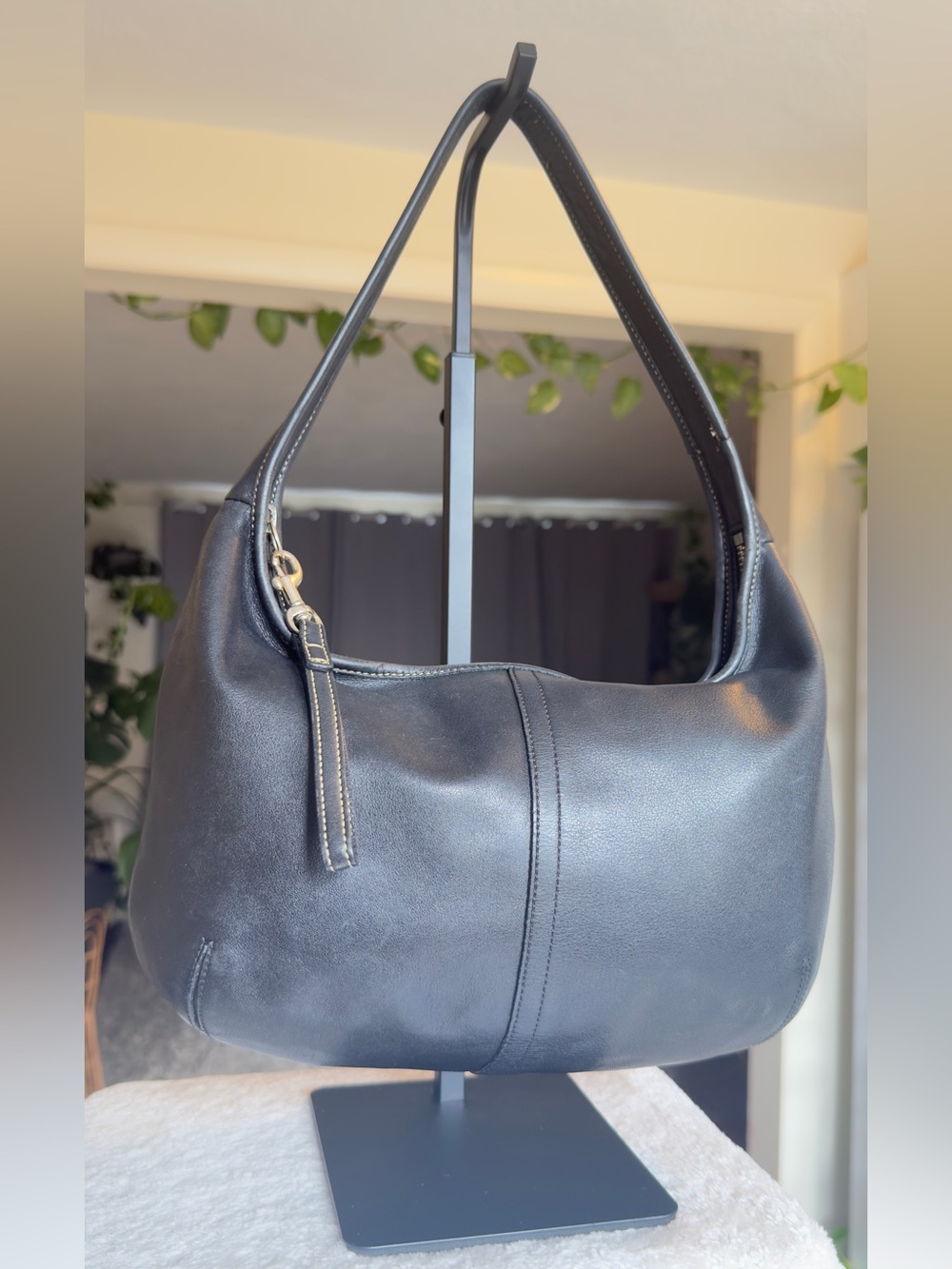 Vintage Coach Black Leather Ergo Hobo Shoulder Bag 9219